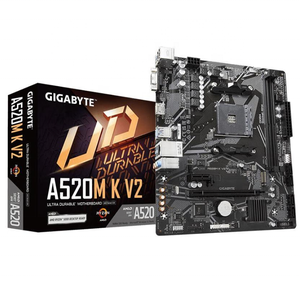 เมนบอร์ด Gigabyte <span class=keywords><strong>A520M</strong></span> <span class=keywords><strong>K</strong></span> V2 คุณภาพสูง ขนาด Micro ATX รองรับแรม 2*DDR4 DIMM ความจุสูงสุด 64GB พอร์ต M.2 SATA ใช้งานได้จริง ราคาถูก มือสอง สภาพดี - Product Image 2