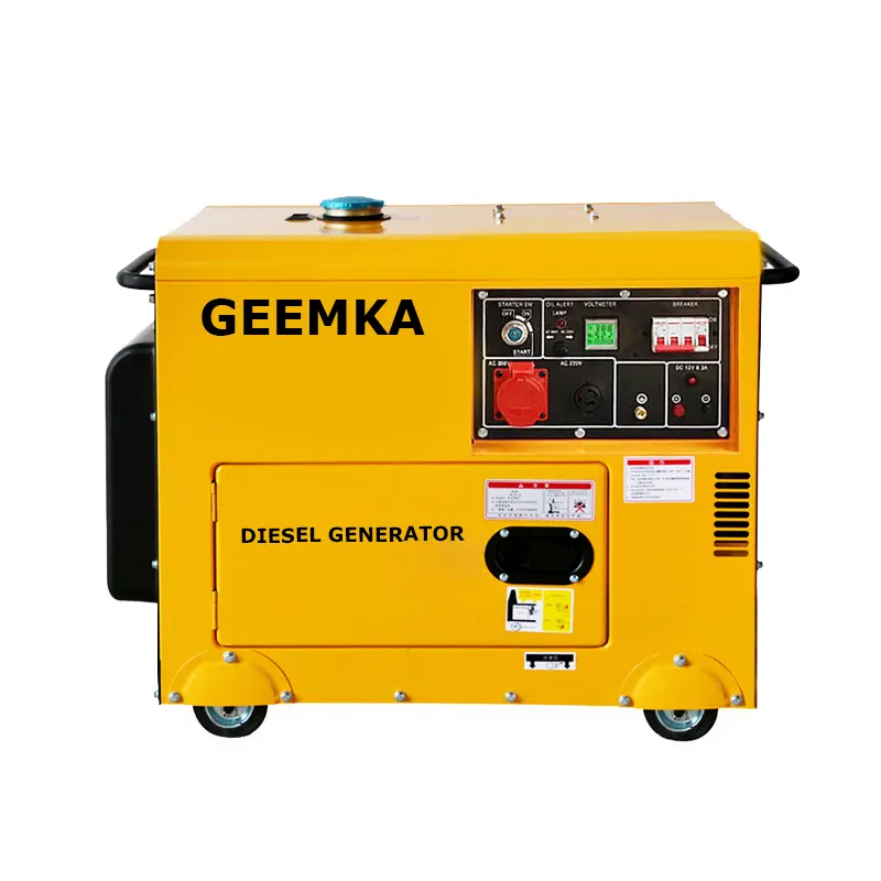 เครื่องกำเนิดไฟฟ้าดีเซลแบบพกพา7.5KVA 6KW ชนิดเงียบ