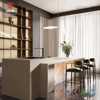 Dalle de pierre frittée de luxe 12 mm à veinage phase de lune, 1600x3200 mm, finition mate, pour projet de comptoir d'accueil