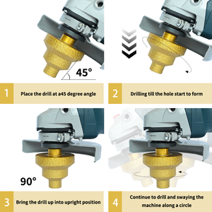 Foret diamanté brasé sous vide Van <span class=keywords><strong>Lanzo</strong></span> M14 à bord dentelé pour le perçage et le chanfreinage des carreaux, du marbre et des dalles de roche - Product Image 4