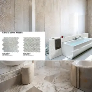 Modern Hexagon Shape Marble Mosaic Tiles For Decorative Room Use