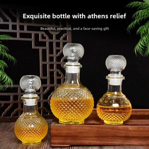 ขวดแก้วใสทรงสี่เหลี่ยมหนาพร้อมจุกปิดอุปกรณ์เก็บไวน์ขาว - Product Image 2