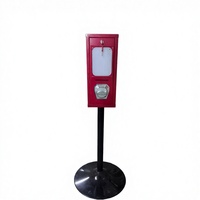 Glory Star One Column Mini Distributeur de cartes, autocollants, jetons et pièces de monnaie, rouge, avec support, capacité 150-180, sans alimentation