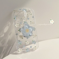 Coque de téléphone PC transparente avec motif floral et support magnétique pour iPhone 16 Pro Max 15 14 13 12 11, étanche et antichoc, mignonne pour femme