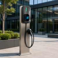 Borne de recharge murale pour véhicules électriques 11 kW AC, station de recharge intelligente pour véhicules électriques, chargeur commercial pour véhicules électriques, station de recharge AC Type 2 avec OCPP