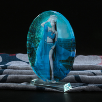 Trophée en cristal vierge pas cher, prix personnalisé, cadeau de compétition, souvenir, plaque ronde gravée, écologique, poli UV