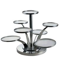 Support de présentation de gâteaux en acier inoxydable décoratif rotatif à 7 niveaux
