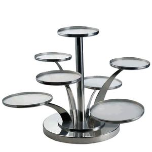 7-Tier <strong>Rotating</strong> Decorative Metal Stainless Steel Buffet <strong>Cake</strong> Display <strong>Stand</strong> - Product Image 1