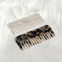 Peignes plats en acétate minimalistes et tendance CHUJIAN, peigne à cheveux haut de gamme effet écaille de tortue, brosse démêlante quotidienne de luxe avec logo en feuille d'or