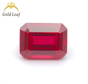 Goldleaf Emerald Cut Cultivo Rubí Piedras preciosas <span class=keywords><strong>de</strong></span> laboratorio sueltas 1mm-6mm Diamante rojo <span class=keywords><strong>sangre</strong></span> - Product Image 1