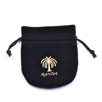 Bolsas de joyería de terciopelo suave con logotipo impreso personalizado de fondo redondo semicircular de 7x9cm para pendientes de anillo Uso de paquete pequeño