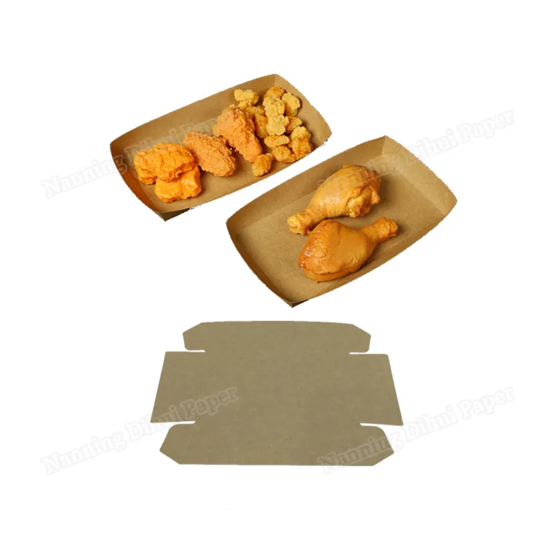 कस्टम क्राफ्ट पेपर फूड लंच बॉक्स फ्राइड चिकन फ्रेंच फ्राइज़ हॉट डॉग बोट फूड बॉक्स पेपर