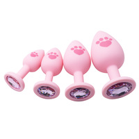 Ning Ai Yue Erwachsenen-Sexspielzeug Katzenkrallen-Silikon-Analplug (Kleine/Mittlere/Große Größen) SM Butt Plug Masturbationsspielzeug Rosa