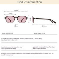 Lunettes anti-lumière bleue Sunray Vintage Classic unisexes pour adultes, monture TR90 pleine monture, verres marron rose, rose pâle, pour hommes et femmes
