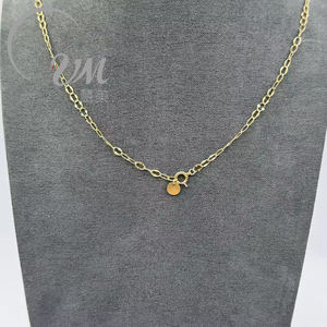 UM <b>Jewelry</b> 18K Gold Plated Chains Necklace Wholesale for Unisex/Men/Women Anniversary Daily Wedding Gift Party - Product Image 1