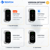 Casier intelligent Tediton TTLock avec application, déverrouillage biométrique par code et carte, pour porte en bois, idéal pour salle de sport, centre commercial, avec stockage de données cloud