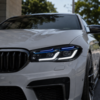 Ensemble de phares LED BK pour BMW X5 2014-2018, accent bleu, double couleur, DRL, projecteur quadruple, clignotant séquentiel, plug and play