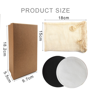 Tampons en <span class=keywords><strong>coton</strong></span> démaquillants lavables et réutilisables Emballage de boîte-cadeau rond 100% <span class=keywords><strong>bio</strong></span> noir Emballage personnalisé <span class=keywords><strong>coton</strong></span> bambou 3 couches - Product Image 5