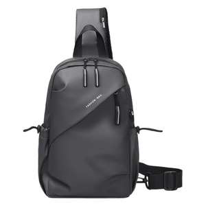 Bolso de Pecho Moderno para Hombre, Pequeño, de Tela Oxford Impermeable, en Gris, Negro y Azul, con Diseño de Letras, para Uso Diario, Primavera 2025 - Product Image 3