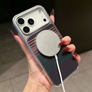 Funda de Fibra de Carbono con Patrón a Cuadros Degradado para Teléfono PC, Magnética, Antigolpes, con Carga Inalámbrica para <span class=keywords><strong>iPhone</strong></span> 17 16 Pro - Product Image 3