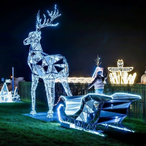 Décoration <span class=keywords><strong>de</strong></span> Noël extérieure commerciale : Motif lumineux LED 3D en forme <span class=keywords><strong>de</strong></span> calèche <span class=keywords><strong>de</strong></span> conte <span class=keywords><strong>de</strong></span> fées avec cheval et citrouille - Product Image 6