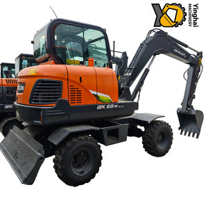 6 ton brand new DEVELON DX60w <b>wheel</b> excavator cheap price <b>small</b> earthmoving machinery for cheap sale - Product Image 1