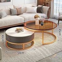 Table basse en pierre naturelle, salon, minimaliste, moderne, petite taille, luxe léger, nouvelle table basse ronde en verre imitation pierre