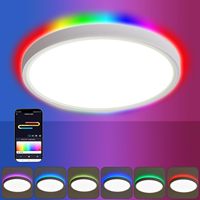 Lustre LED intelligent Tuya moderne RGB pour chambre à coucher, salon, résistant à l'humidité et à la poussière, commande vocale Alexa, AC