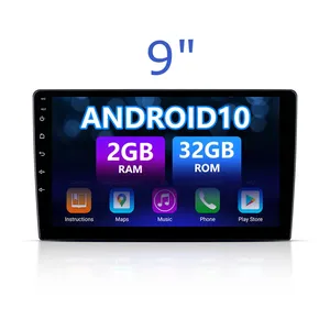 Voiture android 9 pouces écran tactile voiture lecteur dvd android sterio pour voiture wifi ahd bt gps navigation