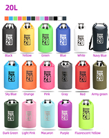 Tas Kering PVC 20L Custom, Portabel, Lipat, Tahan Air, untuk Olahraga Luar Ruangan, Hiking, Trekking, Pantai, Memancing