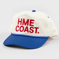 Gorra de Béisbol Personalizada de Dos Tonos con Ribete de Cuerda y Letras Bordadas en Relieve para Equipos