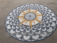 Design moderne personnalisé coloré mosaïque médaillon mur et sol carrelage marbre piscine Art Mural