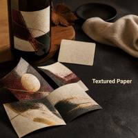 Étiquettes de bouteilles de vin en papier texturé personnalisées avec estampage à chaud doré, finition gaufrée, autocollants de logo adhésifs OEM