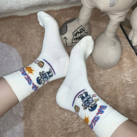 Vente en gros de chaussettes de personnages de dessins animés fantaisie chaussettes unisexes en coton graphique fou et drôle pour hommes