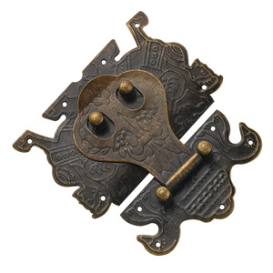 Cierre de hebilla de bronce antiguo con forma de pico de pato para caja de madera, embalaje de regalo, herrajes, forma rectangular, fundición a presión, acero al carbono - Product Image 5