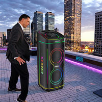 Karaoké d'extérieur BKK 470W pour enceinte avec microphone intégré, LED RGB, charge rapide, alimenté par batterie