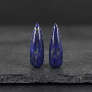 Pierres précieuses naturelles en lapis-lazuli bleu, forme poire 8x16mm, cabochon en forme de goutte, pierres brutes certifiées par un tiers, vente en gros Gopika Exports - Product Image 3