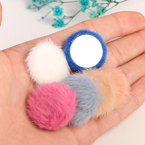 Botones de Pompón de Imitación de Conejo, Base Redonda y Plana, para Manualidades, Joyería y Accesorios para el Cabello, 10 Colores Aleatorios, Estilo Casual - Product Image 3