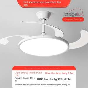 Lámparas de ventilador de techo para interiores de Venta caliente, luz de ventilador de techo Led ultrafina moderna decorativa de 42 pulgadas inteligente - Product Image 5