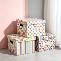 Boîte de rangement ondulée durable TongKun avec couvercle, pour classification de documents de bureau, conteneur mobile de stockage et de manutention