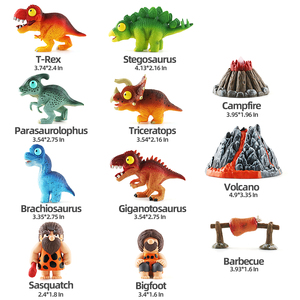Jinying nueva figura de dinosaurio de dibujos animados juguetes homínido simular escenas volcánicas con sonido luz humo guardar el dinosaurio - Product Image 5