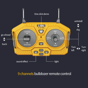 Excavatrice RC pour enfants 1:20, <span class=keywords><strong>bulldozer</strong></span> 2,4 GHz 11CH, camion de construction RC, jouets de véhicules d'ingénierie avec lumière et musique - Product Image 4