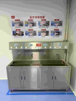 Station de lavage des mains sans contact intégrée en SUS304 avec robinet à capteur, sécheur haute vitesse et distributeur automatique de savon désinfectant