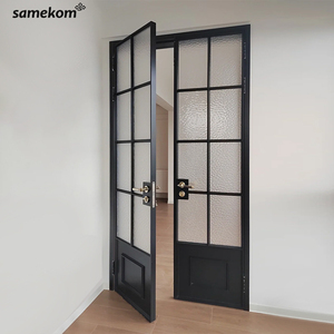 Kim loại cửa hàng bên ngoài Patio nhà chính cổng kính duy nhất an ninh màn hình cho ngôi nhà mới sắt nướng cửa sổ thiết kế cách âm cửa - Product Image 5