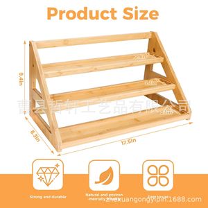 Wooden Spice <b>Rack</b> Three Layer Kitchen Countertop <b>Storage</b> Shelf For Spice <b>Bottles</b> Standing Type - Product Image 2