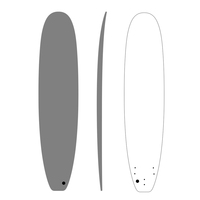 Longboard personnalisé de 9 pieds avec Soft Top Slick HDPE Bottom EPS Material Kids Surf School Beginners Fin Bag Accessoire
