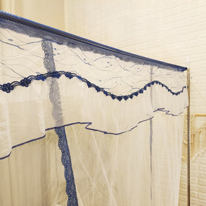 Màu Xanh Cổ Điển Đôi Hình Chữ Nhật Lều Muỗi <span class=keywords><strong>Net</strong></span> Với Kim Loại Đứng Có Thể Gập Lại Cho Ngoài Trời Cắm Trại Du Lịch Nhà Cửa Sử Dụng Vua Kích Thước - Product Image 3