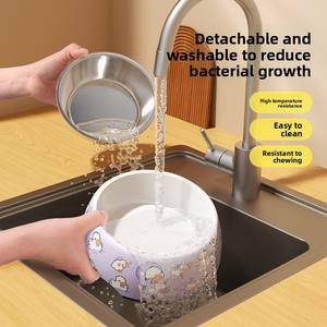 Tazón <span class=keywords><strong>de</strong></span> Comida para Perros Yaobang, Bonito y Redondeado, <span class=keywords><strong>con</strong></span> Diseño Personalizado, 100% Plástico, Impermeable, Antideslizante, Semiautomático, para Exteriores/Viajes/Interiores - Product Image 6