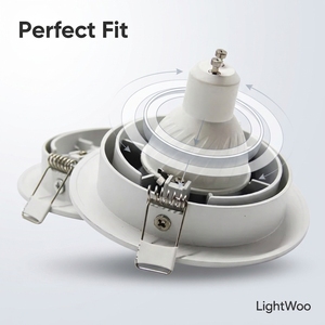 Support <span class=keywords><strong>de</strong></span> fixation encastré pour spots GU10 MR16, design cardan en aluminium réglable, pièces d'éclairage Intertek, <span class=keywords><strong>ampoule</strong></span> LED - Product Image 4