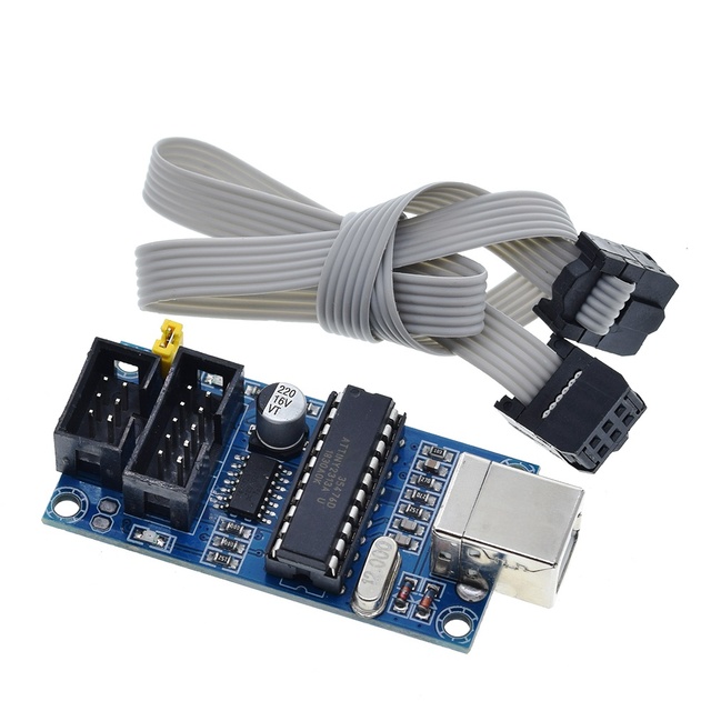 TZT 1Set USBTiny USBtinyISP AVR ISP Programmer Bootloader For Arduino Meag2560 UNO R3 With 6pin Programming Cable
